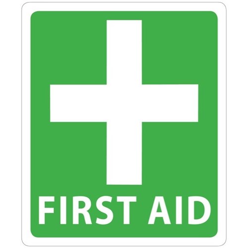 Sign - "FIRST AID" & Symbol A4 Adhesive